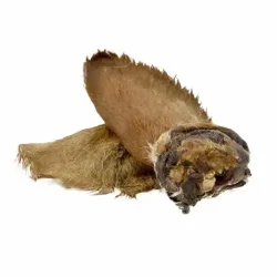 friandise pour chien - volaille - oreille de bœuf avec poils - mastication naturelle