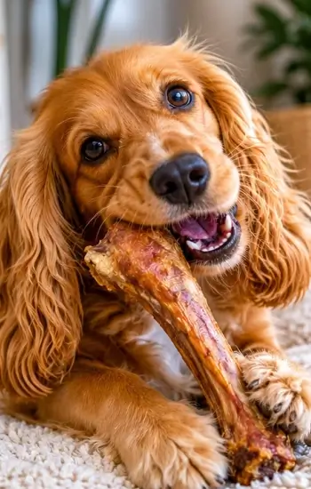 chien devorant friandise naturelles patte volaille